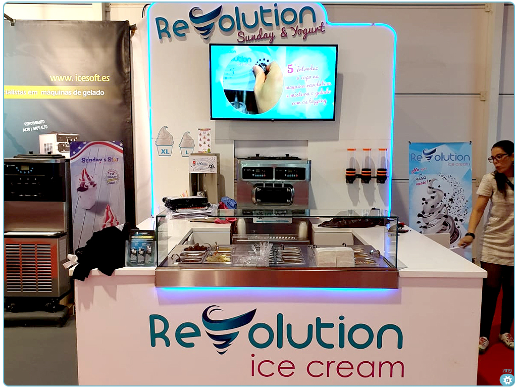 Feria BARHOTEL Portugal 2019 Maquina para hacer helado. Corner Revolution